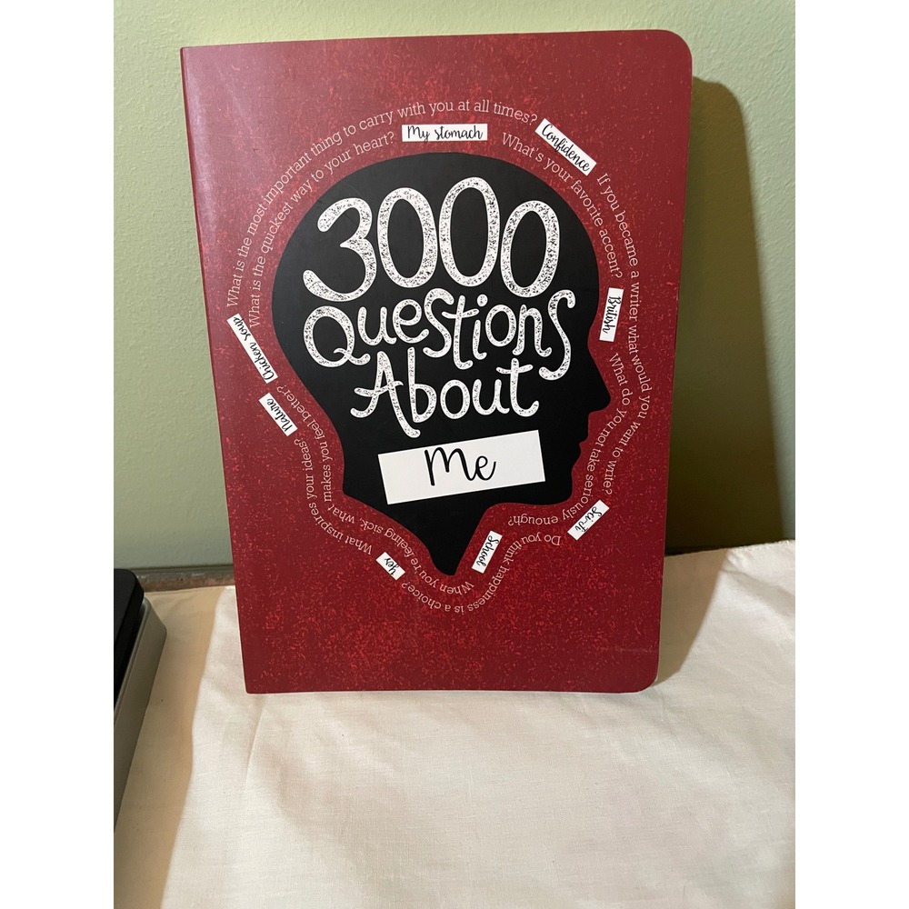 Piccadilly 3000 Questions About Me Guided Journal Red Softcover Notebook